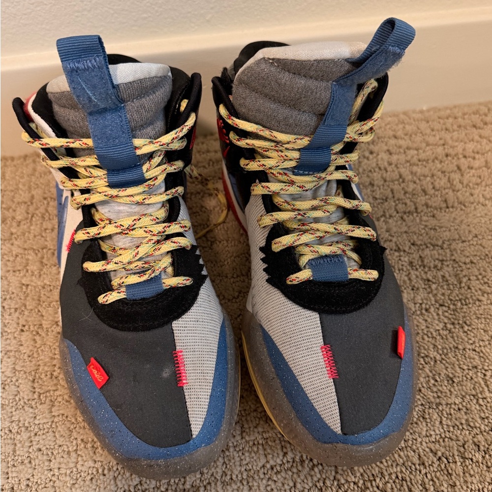 Nike Kids Blue and Gray High-Top Sneakers